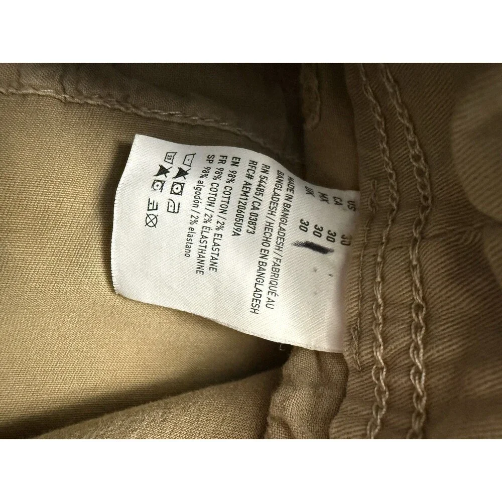 🔥American Eagle Cargo Shorts Mens 30 Khaki Beige Classic Y2K Extreme Flex